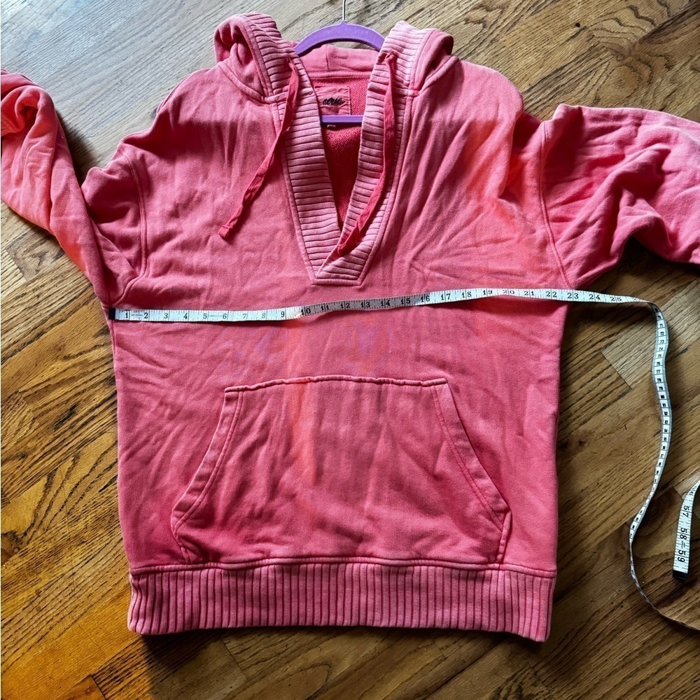 AERIE DOWN-TO-EARTH HENLEY HOODIE Washed Tangerine size XS - Picture 16 of 17